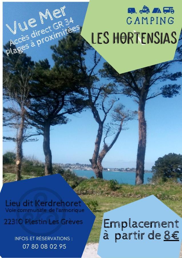 Les Hortensias Grande Tente Familiale Deux Chambres Et Sejour Vue Mer Sur Camping Nature Plestin-les-Grèves Zewnętrze zdjęcie